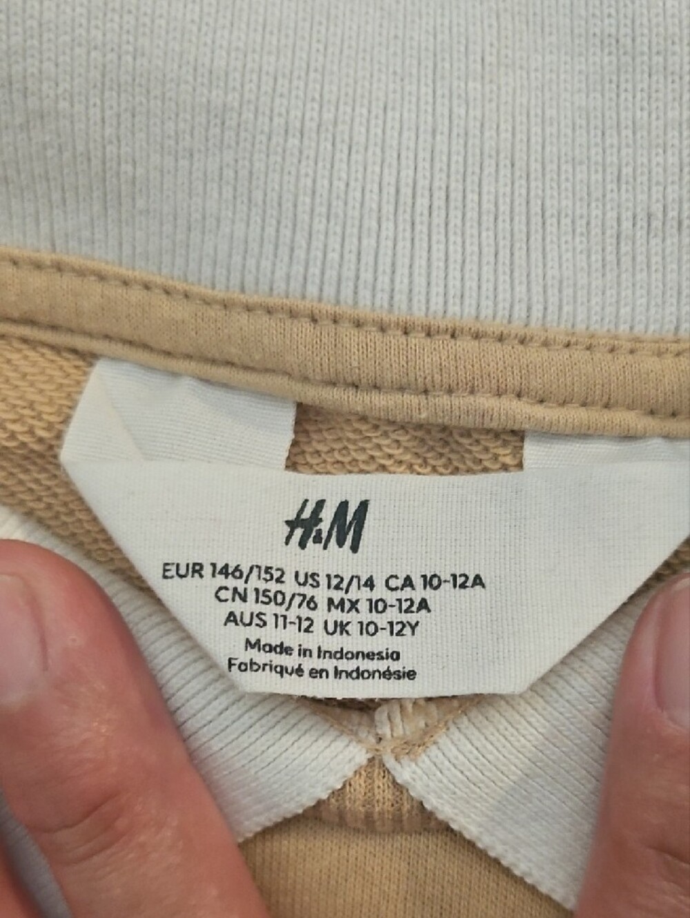 H&M Beige and White Crewneck Sweatshirt - Picture 3 of 4